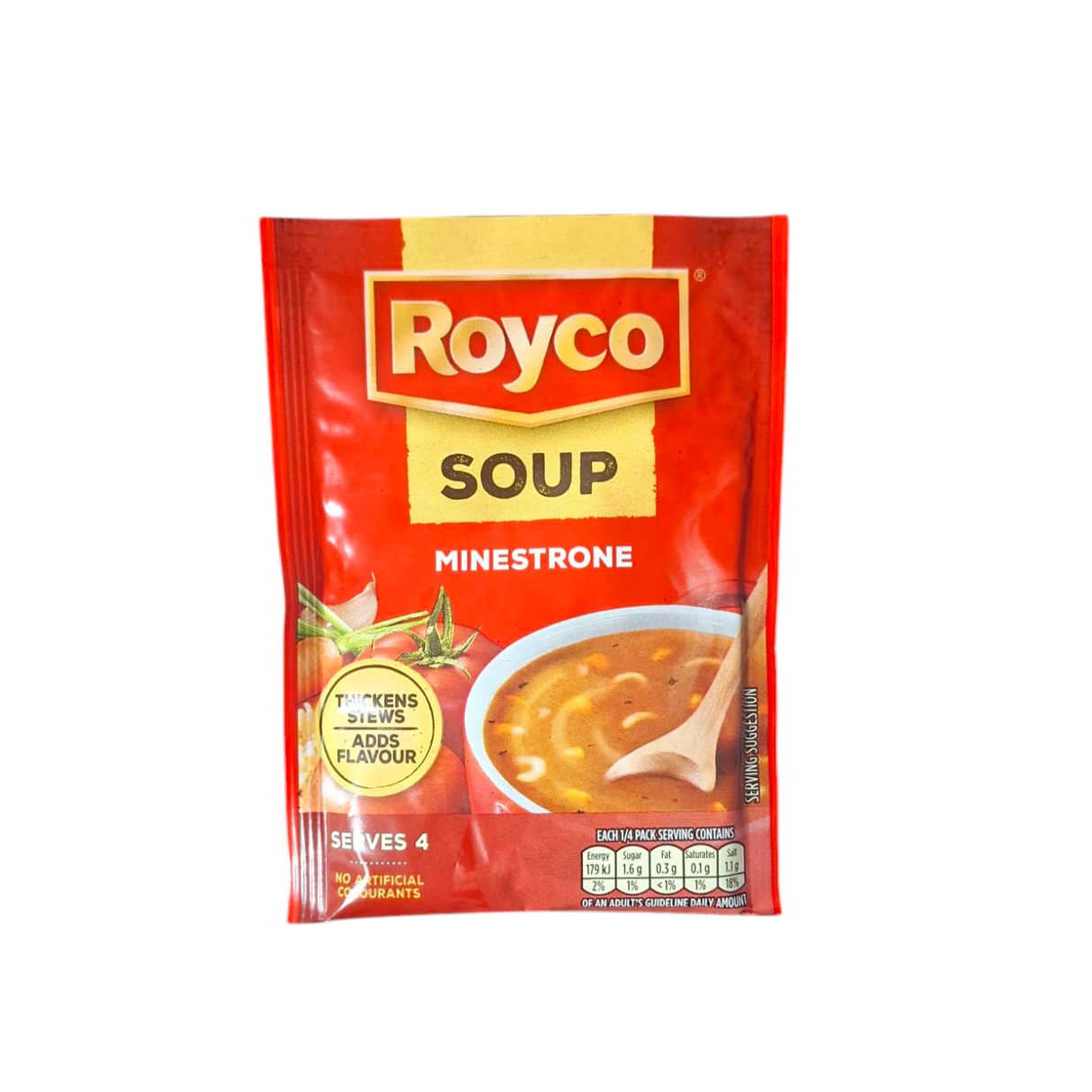 A sachet of Royco minestrone soup from Biltong direct