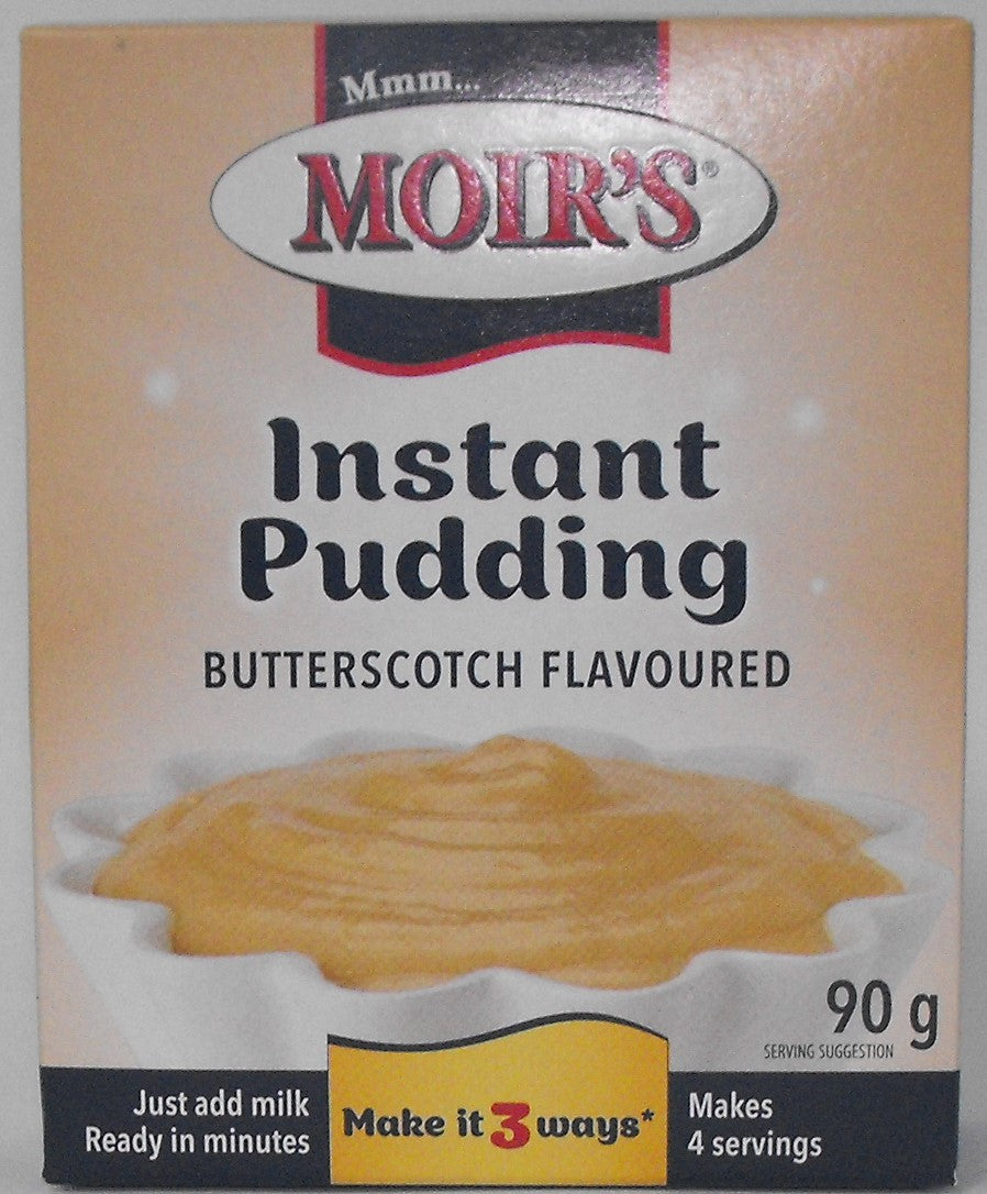 Moir's Instant butterscotch pudding box from Biltong Direct