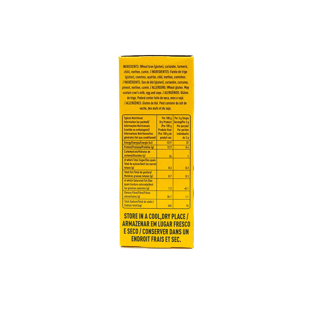 The side box of Rajah Medium Curry Powder 100g from Biltong Direct