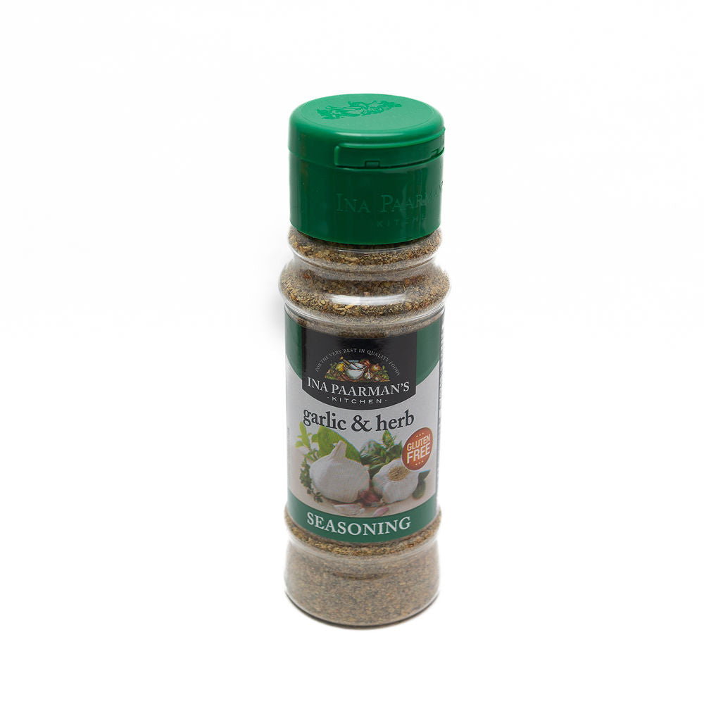 A bottle of Ina Paarman Garlic & Herb Seasoning, 200ml from Biltong Direct.