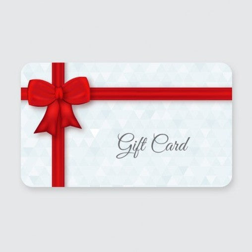 A Biltong Direct gift card with a red ribbon bow on it.