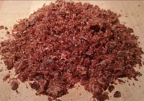 A pile of biltong sprinkles or shavings from Biltong Direct