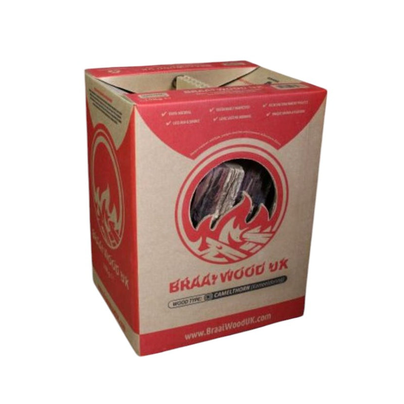 Large carboard box of Braai wood for a braai or bbq from Biltong Direct
