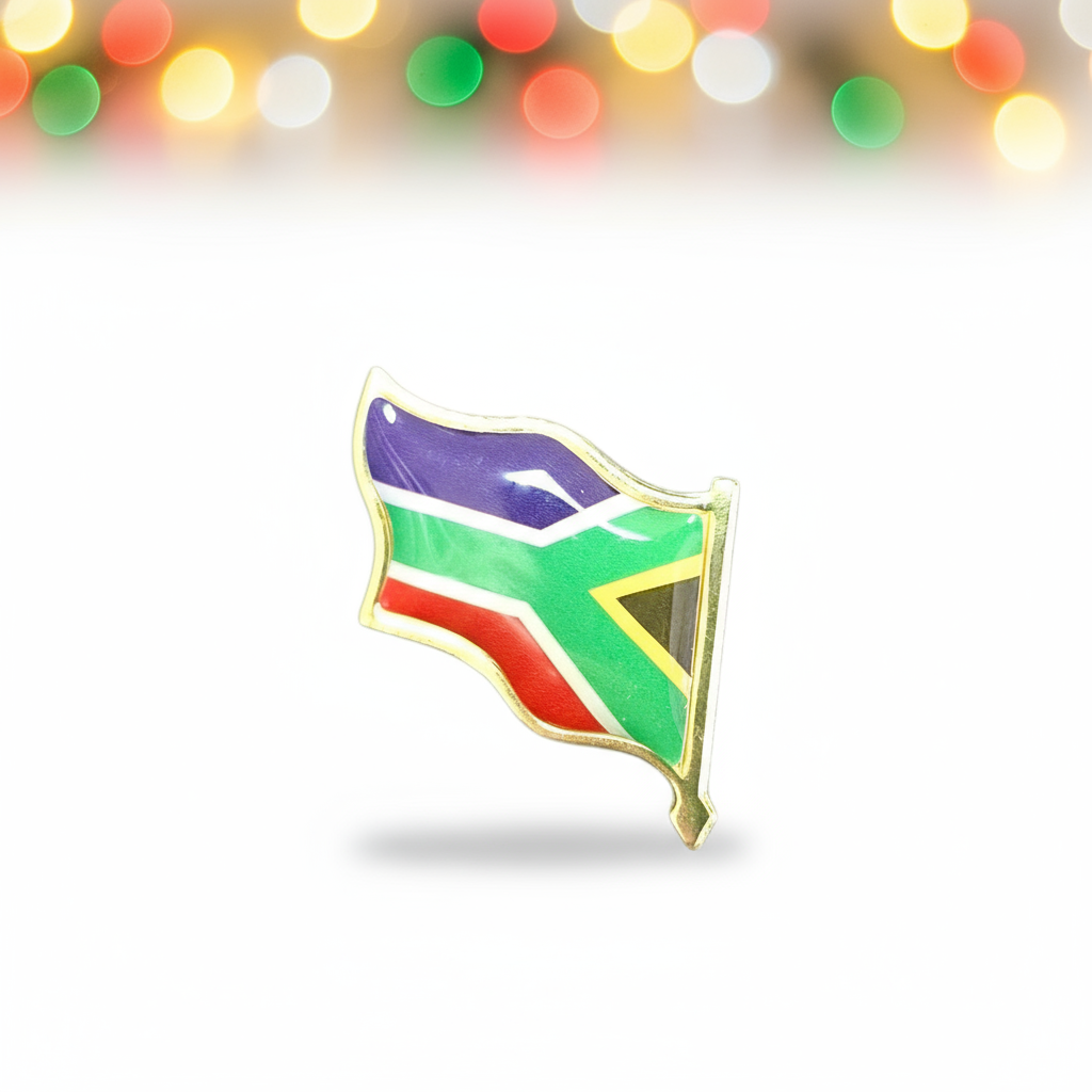 SA Flag (Flying on Pole) pin badge