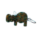 Beaded Hippo Keyring