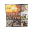 Product packaging for 'Africa's Big Five' with images of animals and a scenic design.